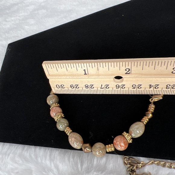 2 Women Bracelets Beaded and Chain Gold Tone Jewelry - Picture 10 of 10